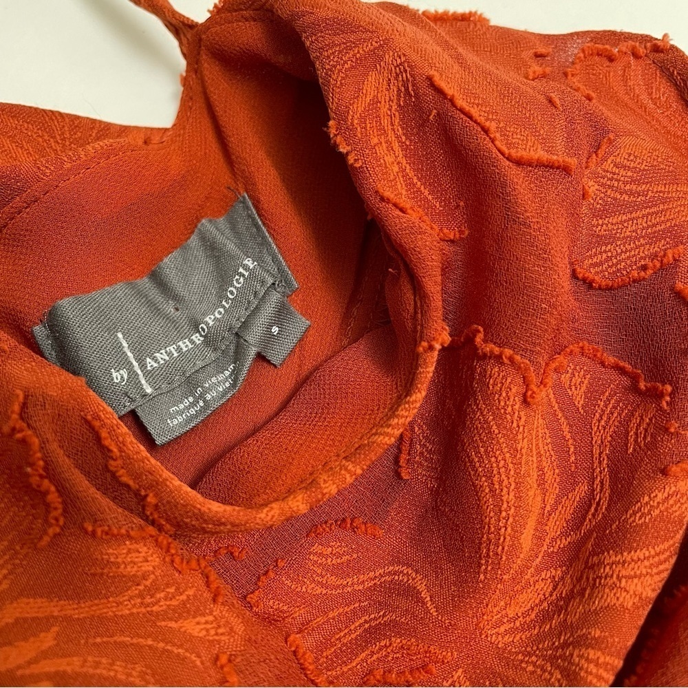 BY ANTHROPOLOGIE textured tie back cinched waist long sleeve blouse - Picture 4 of 8